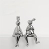 Bella Casa Table Deco Rabbit Lovers Ceramic Silver BT-ZMH70