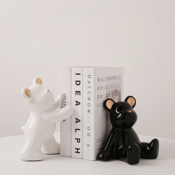 Cavendish Table Deco Violent Bear Ceramic White & Black BT-ZMH102