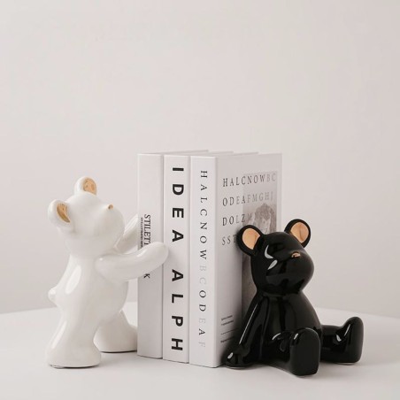 Cavendish Table Deco Violent Bear Ceramic White & Black BT-ZMH102