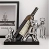 Bella Casa Table Deco 2 Violent Bears With Wine Ceramic Silver BT-ZMH112