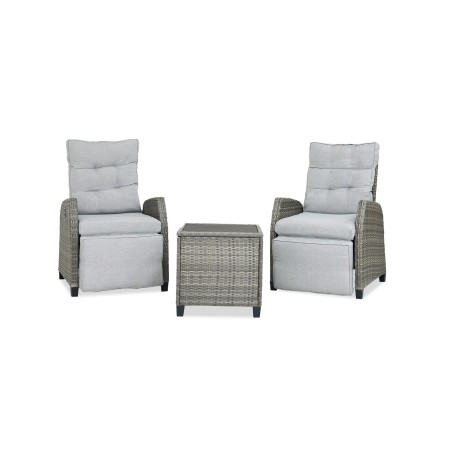 Collection Tamarin Cole Reclining Set of 2 Chairs +Side table Grey