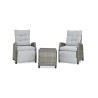 Collection Tamarin Cole Reclining Set of 2 Chairs +Side table Grey