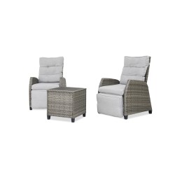 Collection Tamarin Cole Reclining Set of 2 Chairs +Side table Grey