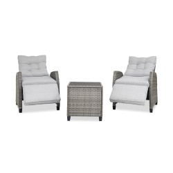 Collection Tamarin Cole Reclining Set of 2 Chairs +Side table Grey