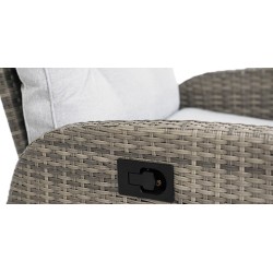 Collection Tamarin Cole Reclining Set of 2 Chairs +Side table Grey