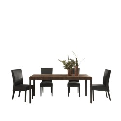 Bella Casa Everest Table and 6 Chairs Lava/Clay Ref 373959F+355591 Chair Dark Grey