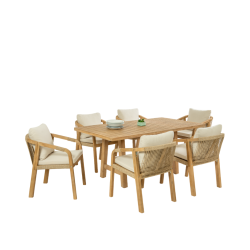 Collection Tamarin Ravona Table and 6 Chairs Acacia