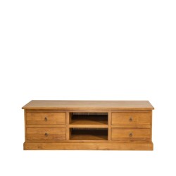 Collection Tamarin Budapest Low TV Stand Natural Teak Oil Finish 150x45x50cm
