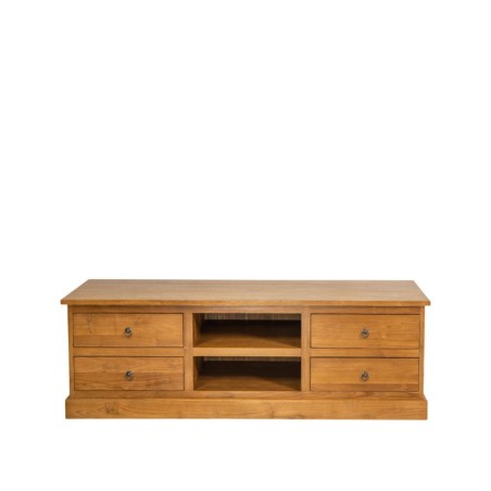Collection Tamarin Budapest Low TV Stand Natural Teak Oil Finish 150x45x50cm