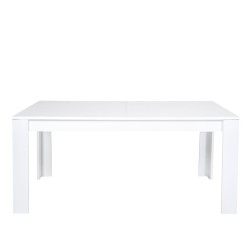 Bella Casa Basic Table and 6 Chairs Gloss White Ref 379006N+355591 White Eco Leather