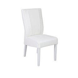 Bella Casa Basic Table and 6 Chairs Gloss White Ref 379006N+355591White Eco Leather