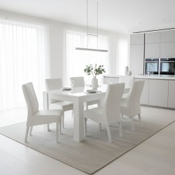 Bella Casa Basic Table and 6 Chairs Gloss White Ref 379006N+355591 White Eco Leather
