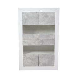 Bella Casa Basic Glass Cabinet With 4 Doors White & Beton Ref 209015-06B