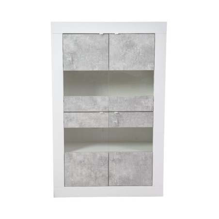 Bella Casa Basic Glass Cabinet With 4 Doors White & Beton Ref 209015-06B