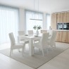 Bella Casa Basic Table and 6 Chairs Gloss White Ref 379006N+355591 White Eco Leather