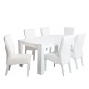 Bella Casa Basic Table and 6 Chairs Gloss White Ref 379006N+355591 White Eco Leather