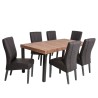 Bella Casa Everest Table and 6 Chairs Lava/Clay Ref 373959F+355591 Chair Dark Grey