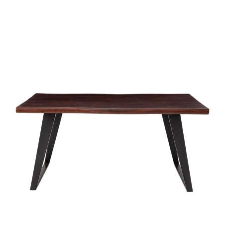 Bella Casa Palermo Dining Table Natural Top Mat Black Legs