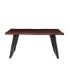 Bella Casa Palermo Dining Table Natural Top Mat Black Legs