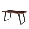 Bella Casa Palermo Dining Table Natural Top Mat Black Legs