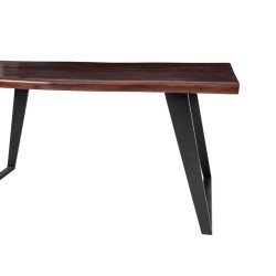 Bella Casa Palermo Dining Table Natural Top Mat Black Legs