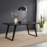 Bella Casa Palermo Dining Table Natural Top Mat Black Legs
