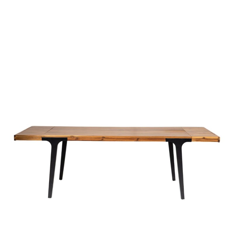 Bella Casa Serbia Extension Dining Table Natural Top Mat Black Legs