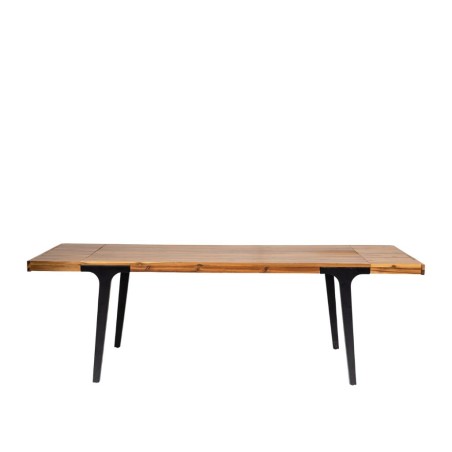 Bella Casa Serbia Extension Dining Table Natural Top Mat Black Legs