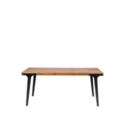 Bella Casa Serbia Extension Dining Table Natural Top Mat Black Legs