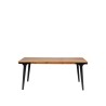 Bella Casa Serbia Extension Dining Table Natural Top Mat Black Legs