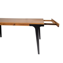 Bella Casa Serbia Extension Dining Table Natural Top Mat Black Legs