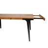 Bella Casa Serbia Extension Dining Table Natural Top Mat Black Legs