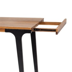 Bella Casa Serbia Extension Dining Table Natural Top Mat Black Legs