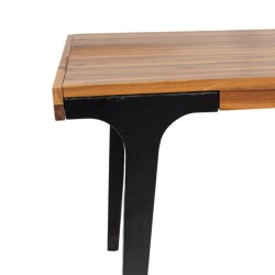 Bella Casa Serbia Extension Dining Table Natural Top Mat Black Legs