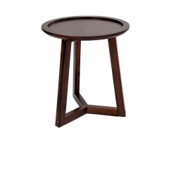 Bella Casa Panama Round Side Table Dark Walnut