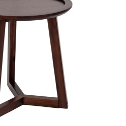 Bella Casa Panama Round Side Table Dark Walnut