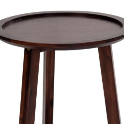 Bella Casa Panama Round Side Table Dark Walnut