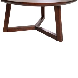 Bella Casa Malawi Round Coffee Table Dark Walnut