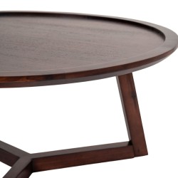 Bella Casa Malawi Round Coffee Table Dark Walnut