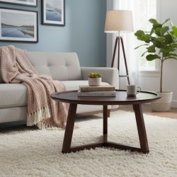 Bella Casa Malawi Round Coffee Table Dark Walnut