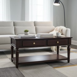 Cavendish Georgia Coffee Table 2 Drawers & 1 Shelf Dark Walnut