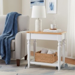 Cavendish Dublin Side Table 1 Bottom Shelf Sand Top & White