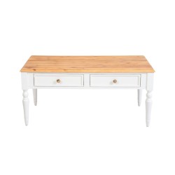 Cavendish Dublin Coffee Table 2 Drawers Sand Top & White