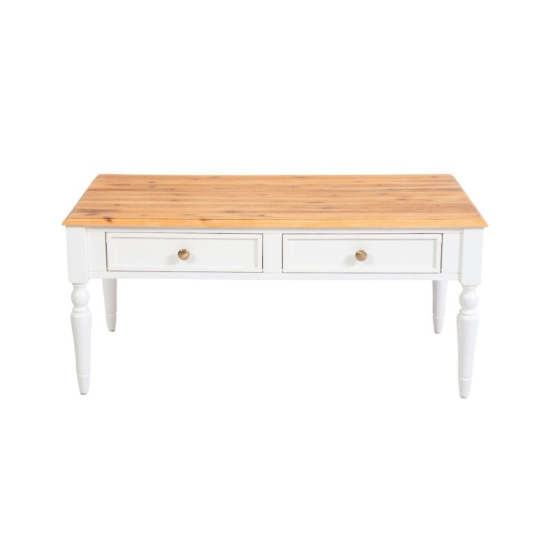 Cavendish Dublin Coffee Table 2 Drawers Sand Top & White