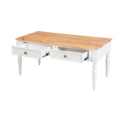 Cavendish Dublin Coffee Table 2 Drawers Sand Top & White