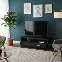 Cavendish Anderson Low TV Unit 2 Drawers Ebony