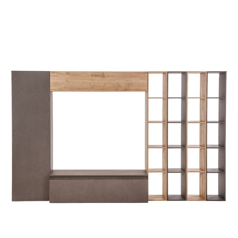 Bella Casa Everest High TV Unit Cadiz Oak & Bronze Ref 900010-BRK