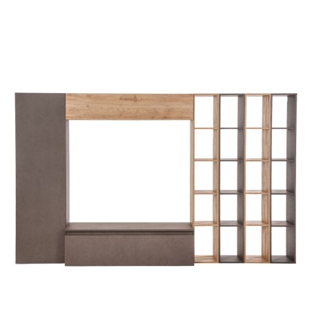 Bella Casa Everest High TV Unit Cadiz Oak & Bronze Ref 900010-BRK