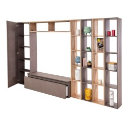 Bella Casa Everest High TV Unit Cadiz Oak & Bronze Ref 900010-BRK