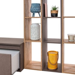 Bella Casa Everest High TV Unit Cadiz Oak & Bronze Ref 900010-BRK